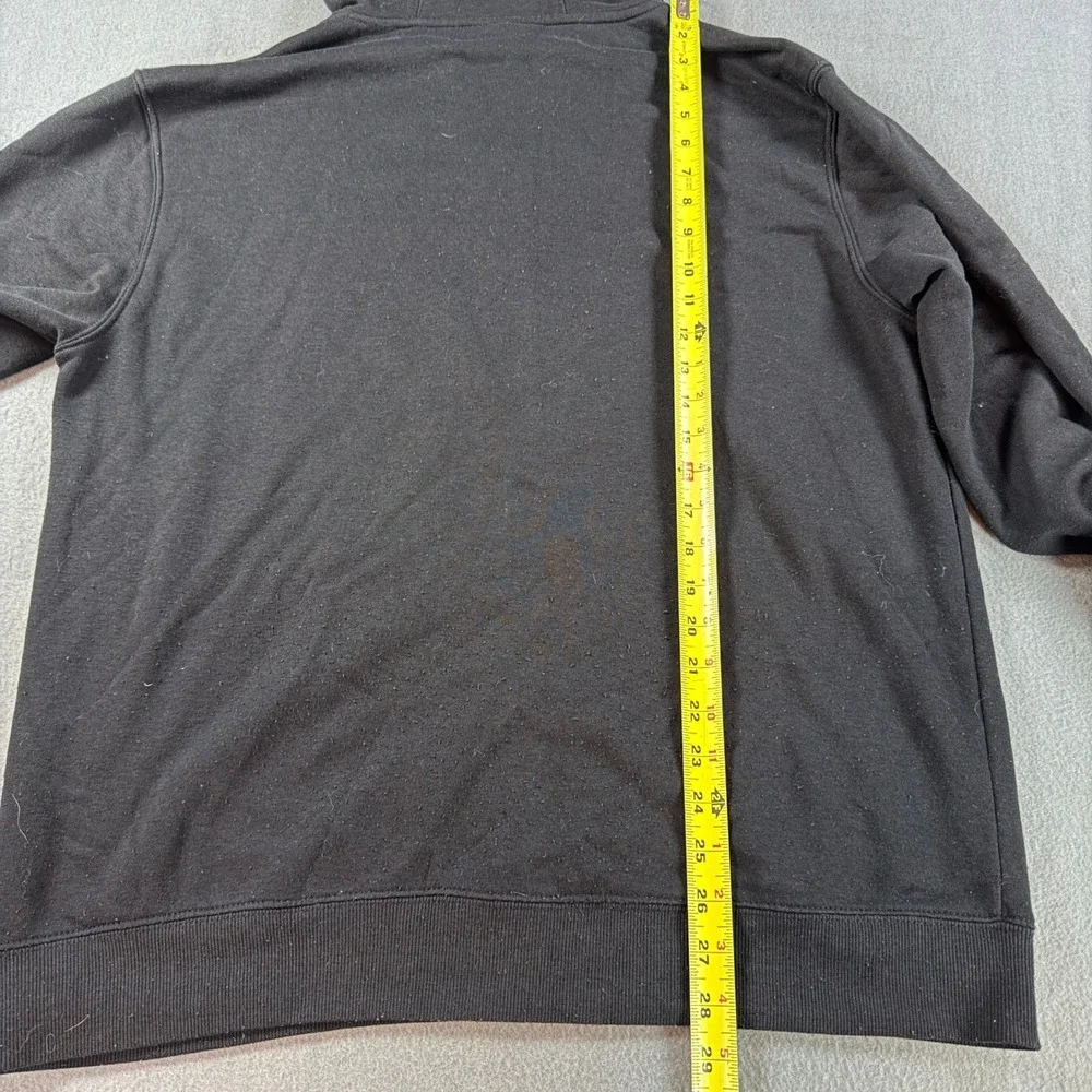 Quiksilver Mens Full Zip‎ Hoodie Black Fleece Logo Sweatshirt Large